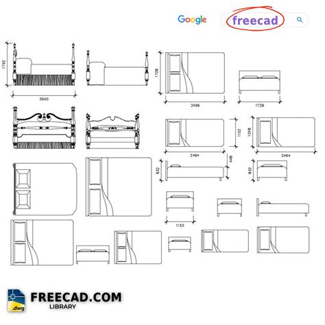 bedroom elevation drawing|Beds elevation DWG, free CAD Blocks download.